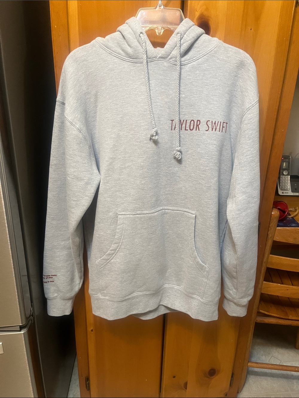 Taylor Swift Red Taylor’s Version Light Gray Crewneck Hoodie with Maroon Logo